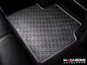 Alfa Romeo Giulia Floor Mat Set - All Weather Rubber Front/ Rear 4 Piece Set - Deluxe - RWD Model